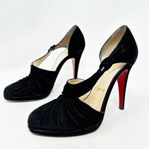Christian Louboutin Drapiday Black Suede Pumps Size 37